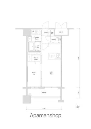 エンクレスト博多ＥＸＣＥＥＤ[1LDK/33.88m2]の間取図