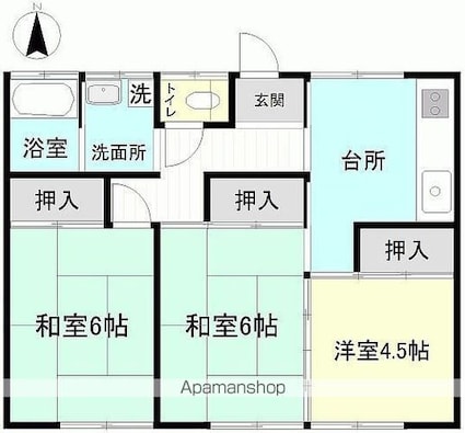 花の木住宅　三戸建[3K/52.06m2]の間取図