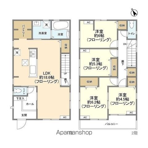 あきる野市引田の戸建ての間取り