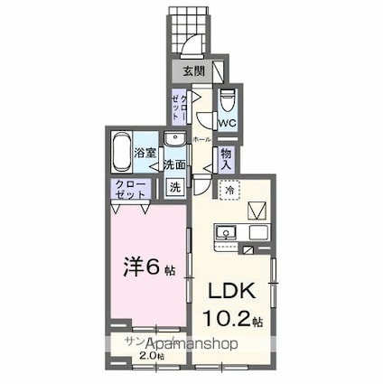 仮）六高台５丁目アパートⅠ[1LDK/44.98m2]の間取図