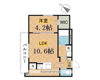 東京都八王子市千人町２丁目[1LDK/35.14m2]の間取図