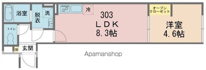 カインドネス西武柳沢Ⅲ[1LDK/30.07m2]の間取図
