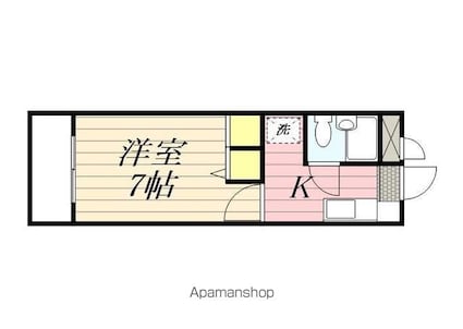 メゾン・ド・水前寺[1K/19.98m2]の間取図