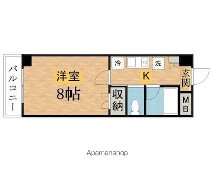 ピュアⅤ[1K/24.08m2]の間取図