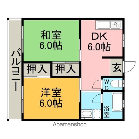 福岡市東区舞松原のマンションの間取り