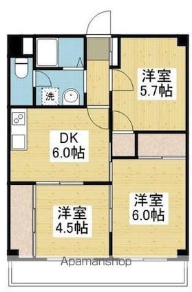 シャルル和泉Ⅱ[3DK/52.48m2]の間取図