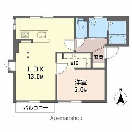 ディアスキタコーＢ[1LDK/42.6m2]の間取図
