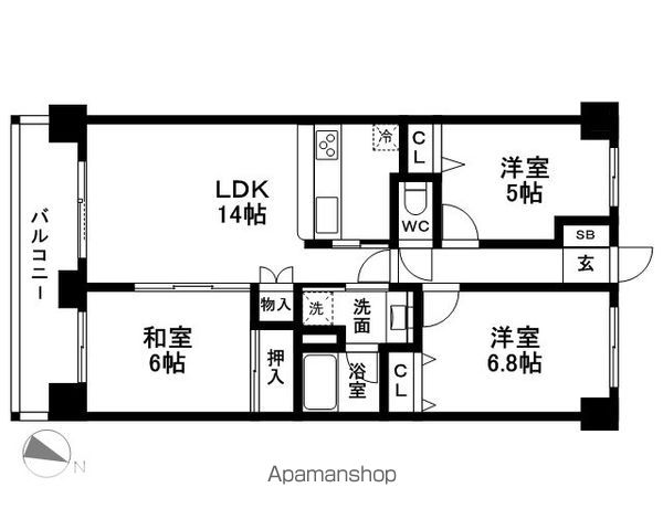 福岡市中央区赤坂３丁目 15階建 築24年のイメージ