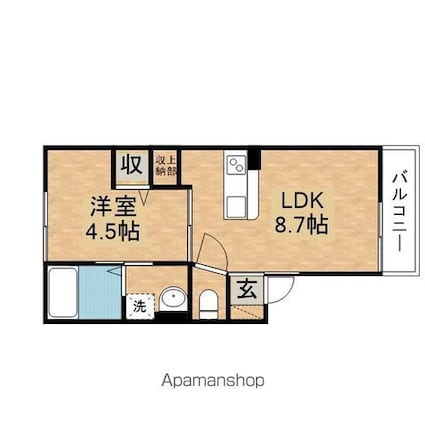 カルフールⅦ[1LDK/30m2]の間取図