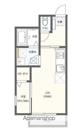 フォレストグレイス小田原Ｓ[1LDK/27.09m2]の間取図