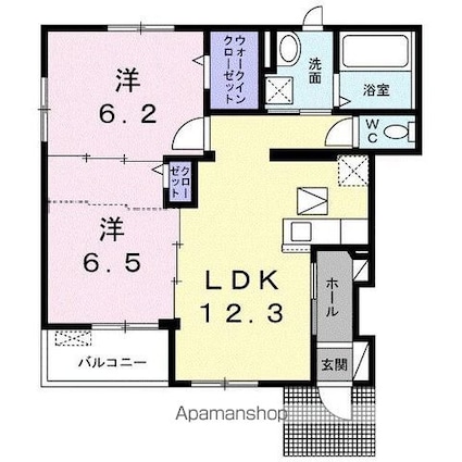 アンフィニ　セレニテⅣ[2LDK/55.68m2]の間取図