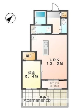 Ｐｉｅｒｒｅ　ｐｏｎｔ　健（ピエールポンタケ）[1LDK/48.31m2]の間取図