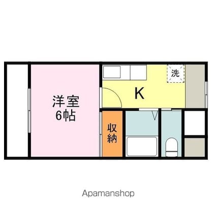 広島県福山市明神町２丁目[1K/23m2]の間取図
