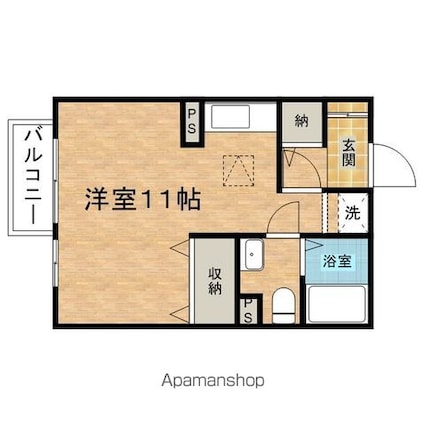 ロイヤルグローリー旭[1K/30.3m2]の間取図