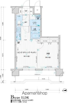 メインステージ元浅草[1LDK/40.75m2]の間取図