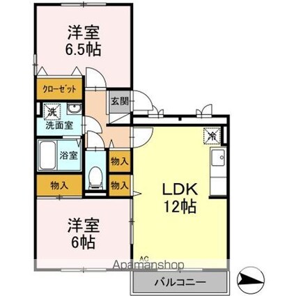 ラフィネ安芸　弐番館[2LDK/56.3m2]の間取図