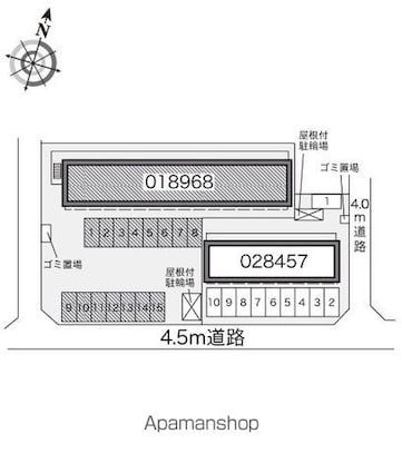 レオパレスリベルテ[1K/22.7m2]の配置図