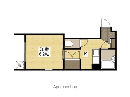 宇品丸八ビル[1K/17.8m2]の間取図