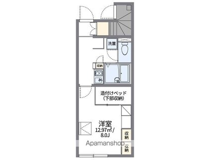 レオパレスシャトーヒロ[1K/23.61m2]の間取図