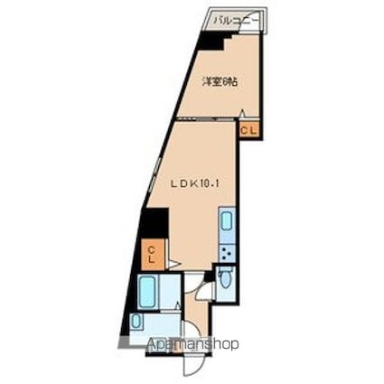 ゼクスＳｈｉｒｏｋａｎｅ[1LDK/40.63m2]の間取図