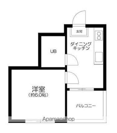 東京都中野区若宮１丁目[1DK/23.9m2]の間取図