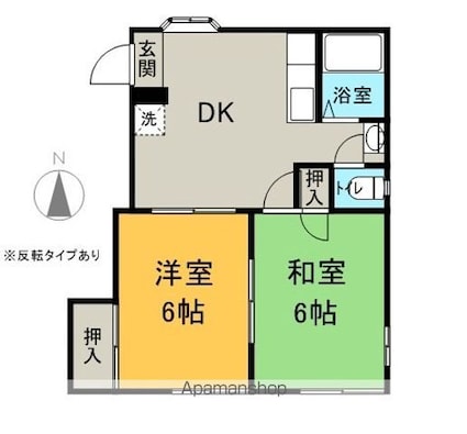 フォーブル花水木[2DK/40.6m2]の間取図