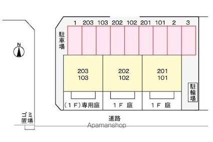 香川県高松市出作町[2LDK/52.17m2]の配置図