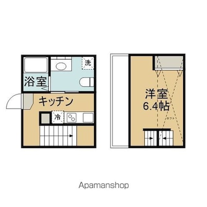 デザイナーズコーポ　旭ヶ丘[1K/24.9m2]の間取図