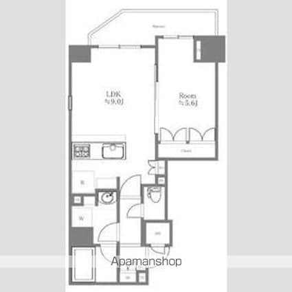 ハーモニーレジデンス両国ウォーターフロント[1LDK/41.48m2]の間取図