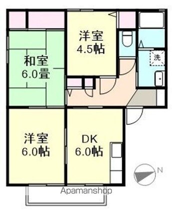 岡山県浅口市金光町大谷[3DK/53.96m2]の間取図