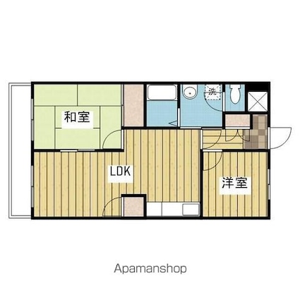 愛媛県松山市石手４丁目[2LDK/47m2]の間取図