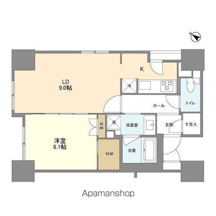 ＬａＳａｎｔｅ五反田[1LDK/44.97m2]の間取図