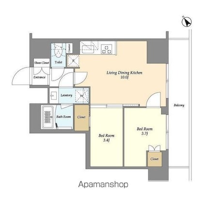 オーキッドレジデンス西大井[2LDK/40.41m2]の間取図