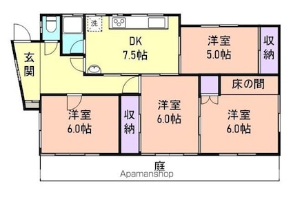 東小二里戸建[4DK/75.8m2]の間取図