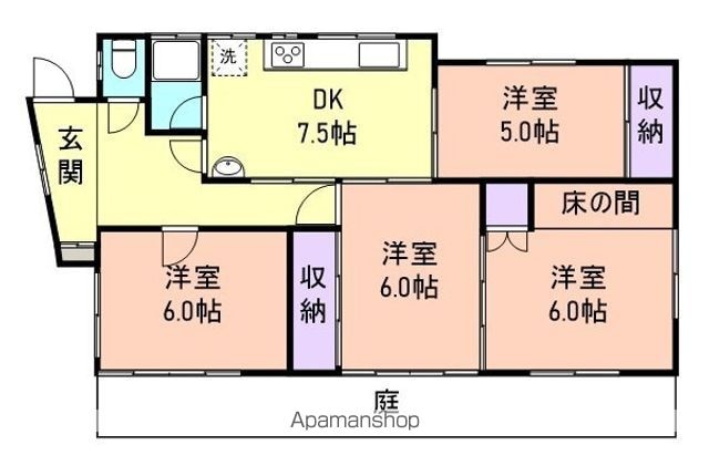 東小二里戸建[4DK/75.8m2]の間取図