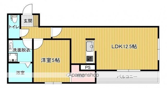 広島県広島市南区翠４丁目[1LDK/42.23m2]の間取図