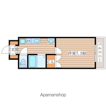 ソレイユハイツ泉中央[1K/23.1m2]の間取図
