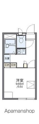 レオパレスカスミ[1K/20.28m2]の間取図