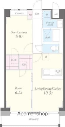 チェスナット　西大島[1SLDK/52.51m2]の間取図
