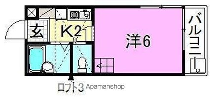 フレグランス北条[1K/17.8m2]の間取図