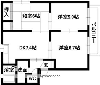 和歌山県和歌山市北出島[3DK/54.07m2]の間取図