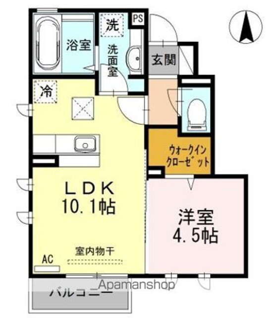 ラフィーネⅦ[1LDK/37.41m2]の間取図