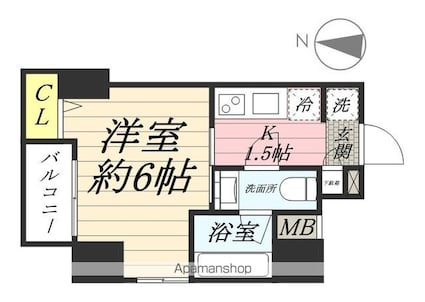 東京都墨田区緑３丁目[1K/20.94m2]の間取図