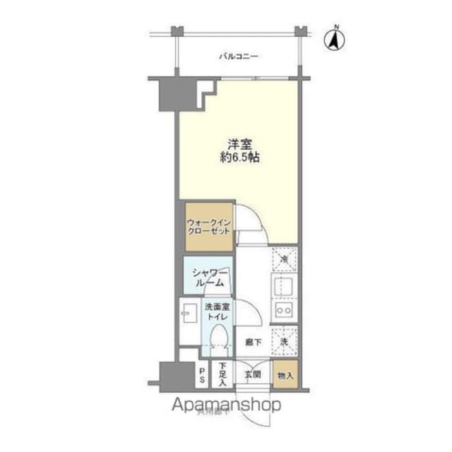東京都新宿区山吹町[1K/22.5m2]の間取図