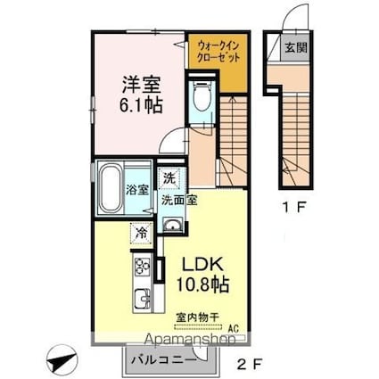グランメゾン[1LDK/46.98m2]の間取図