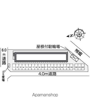 レオパレス小原田Ⅱ[1K/21.81m2]の配置図