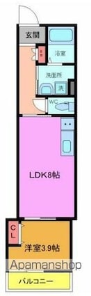 ペルル穴川[1LDK/31.57m2]の間取図