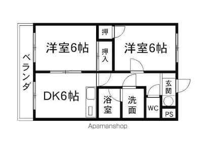 ハイムイレブン[2DK/45.1m2]の間取図