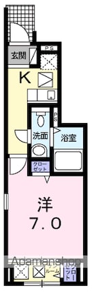 東京都福生市加美平１丁目[1K/27.29m2]の間取図