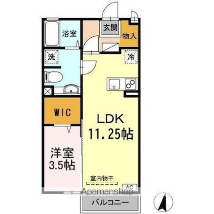 モナリエ春日　Ｉ・ＩＩ[1LDK/37.53m2]の間取図